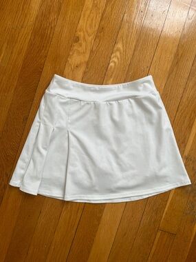 Z by Zella Girls Size L 10 / 12 White Tennis Cheer Skirt with Built in Shorts